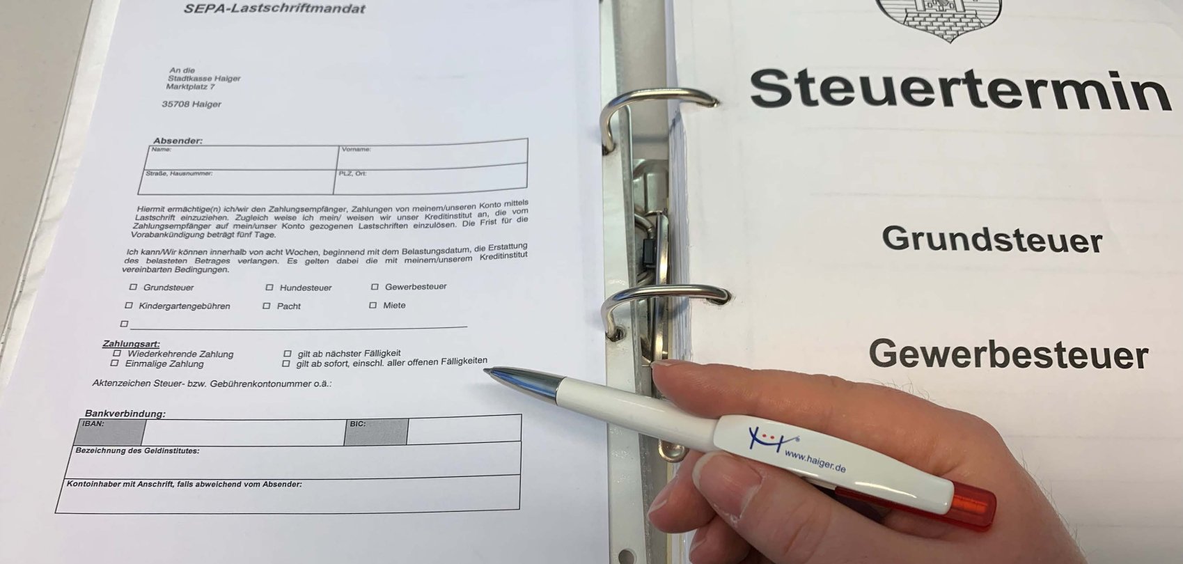 Steuertermin Stadt Haiger traditionell kreativ visionär