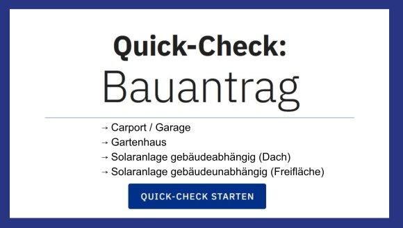 ⟶ Carport / Garage ⟶ Gartenhaus ⟶ Solaranlage gebäudeabhängig (Dach) ⟶ Solaranlage gebäudeunabhängig (Freifläche) - 1